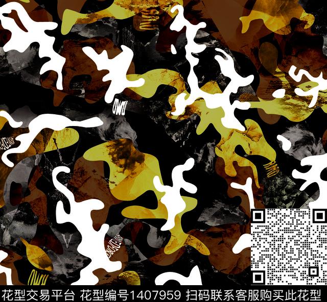 几何字母扎染华亿平台数码印花华亿平台下载（图片编号: 1407959） - 瓦栏（Walan）