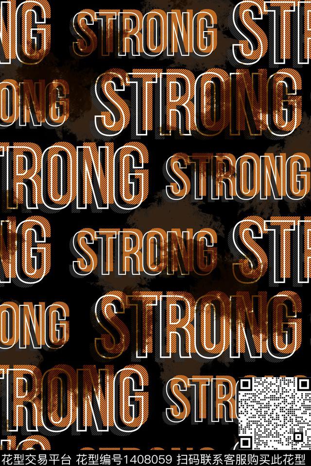 简约字母肌理数码印花华亿平台下载（图片编号: 1408059） - 瓦栏（Walan）