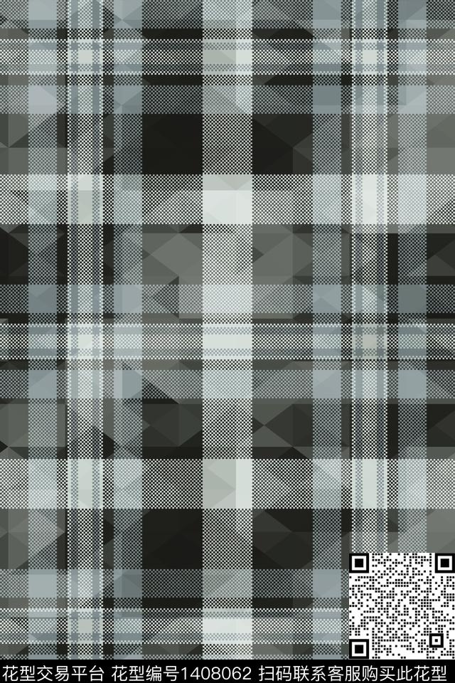 几何简约格子数码印花华亿平台下载（图片编号: 1408062） - 瓦栏（Walan）