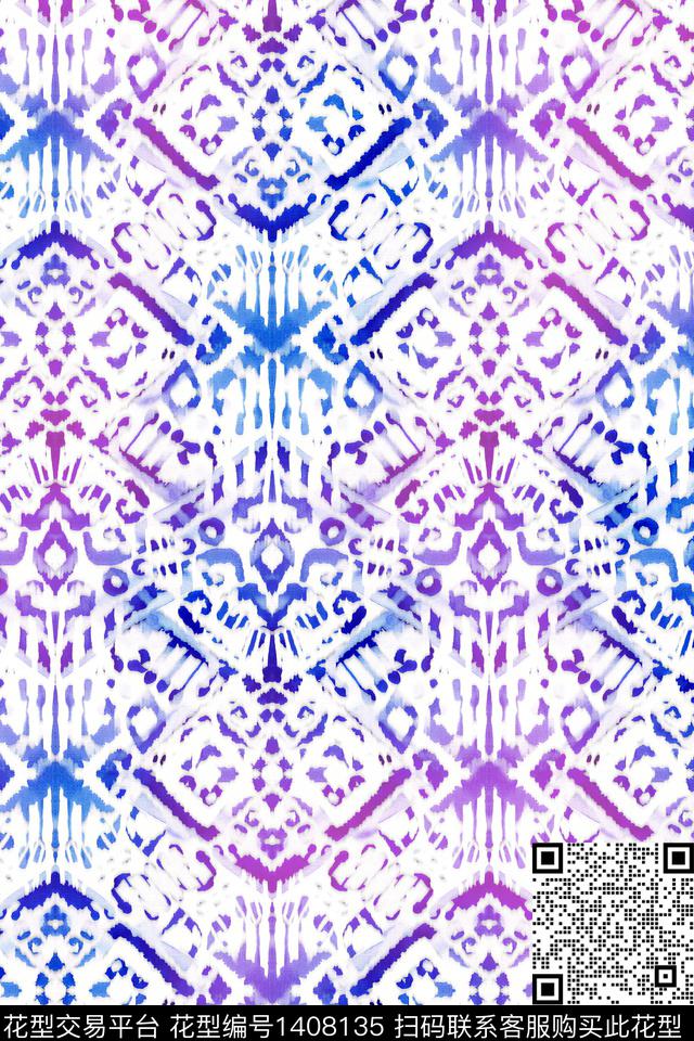 几何肌理扎染华亿平台数码印花华亿平台下载（图片编号: 1408135） - 瓦栏（Walan）