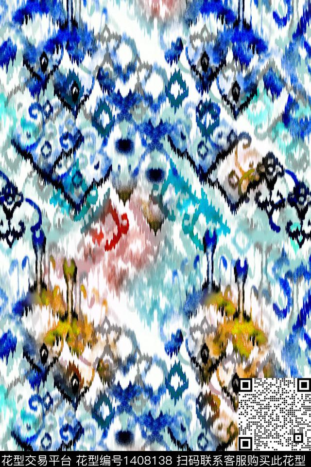 炫彩几何肌理数码印花华亿平台下载（图片编号: 1408138） - 瓦栏（Walan）