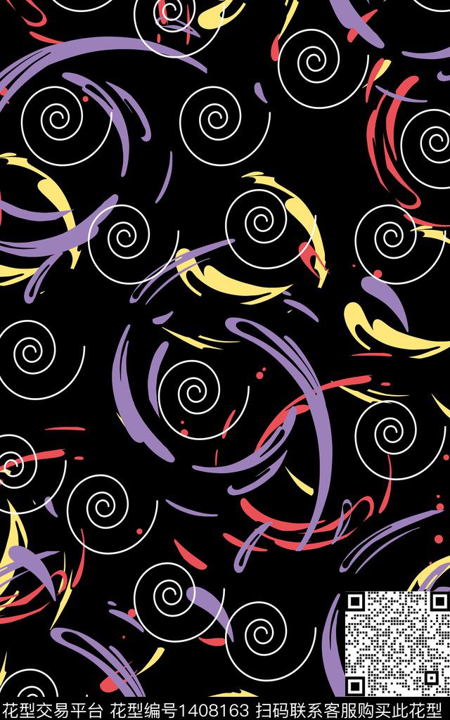 几何线条画满版散花传统印花华亿平台下载（图片编号: 1408163） - 瓦栏（Walan）