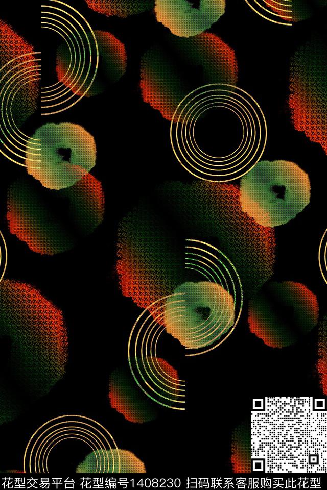 肌理香云纱抽象数码印花华亿平台下载（图片编号: 1408230） - 瓦栏（Walan）