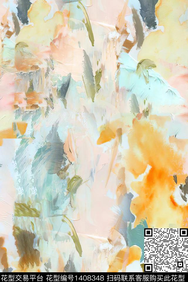 几何大牌风抽象数码印花华亿平台下载（图片编号: 1408348） - 瓦栏（Walan）