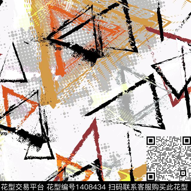 几何字母抽象男装数码印花华亿平台下载（图片编号: 1408434） - 瓦栏（Walan）
