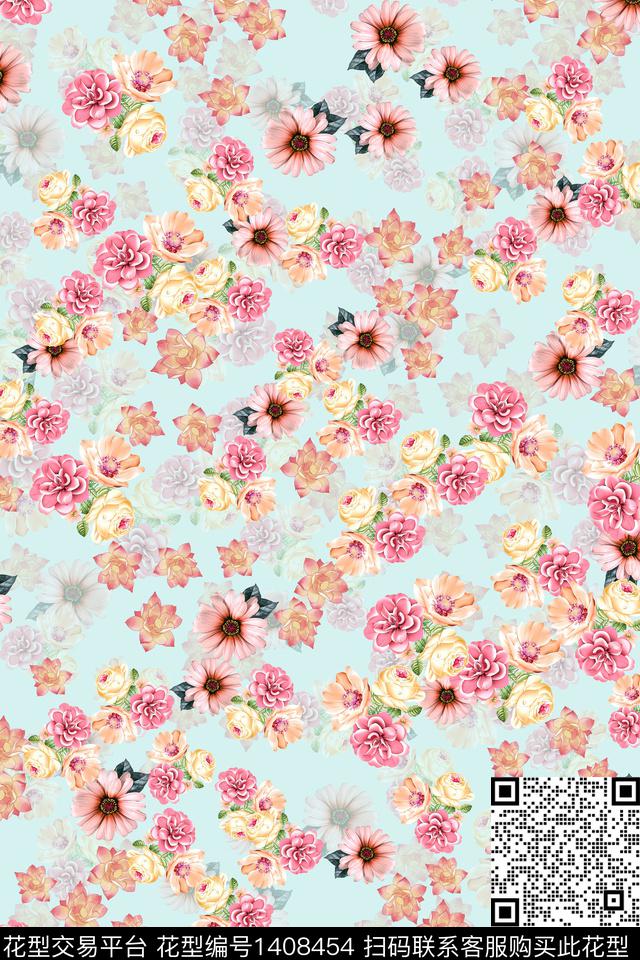 连衣裙花卉小碎花传统印花华亿平台下载（图片编号: 1408454） - 瓦栏（Walan）