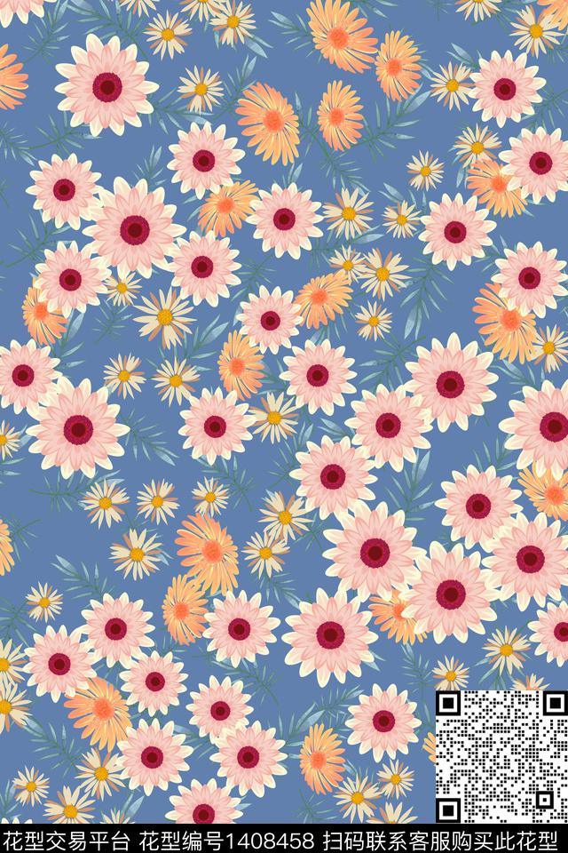 连衣裙花卉小碎花传统印花华亿平台下载（图片编号: 1408458） - 瓦栏（Walan）