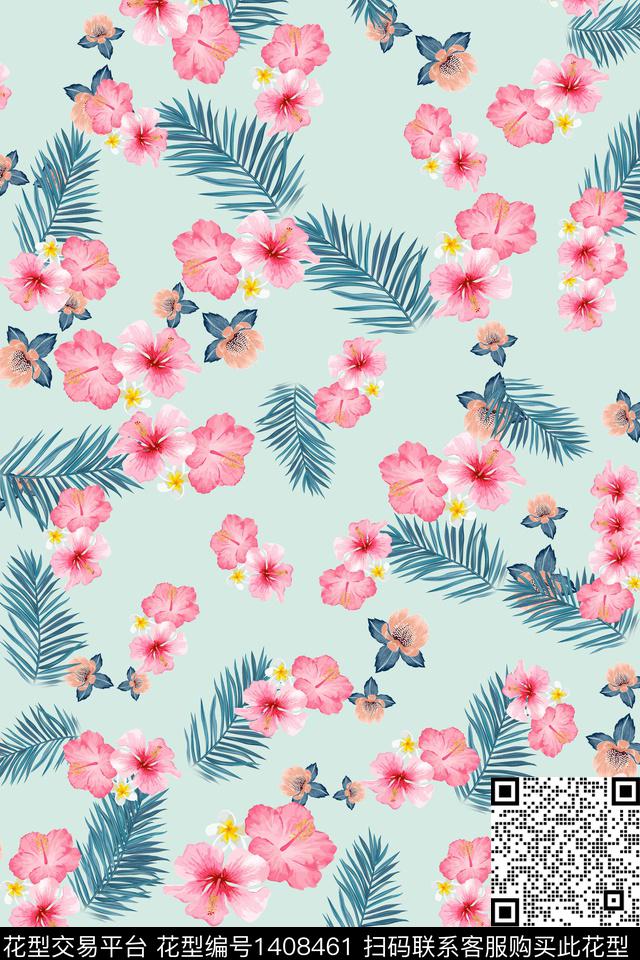 连衣裙花卉小碎花传统印花华亿平台下载（图片编号: 1408461） - 瓦栏（Walan）