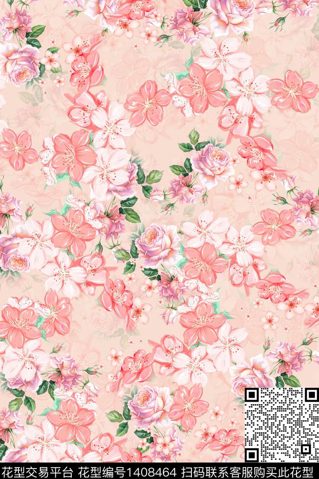 连衣裙花卉小碎花传统印花华亿平台下载（图片编号: 1408464） - 瓦栏（Walan）