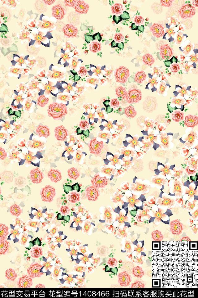 连衣裙花卉小碎花传统印花华亿平台下载（图片编号: 1408466） - 瓦栏（Walan）