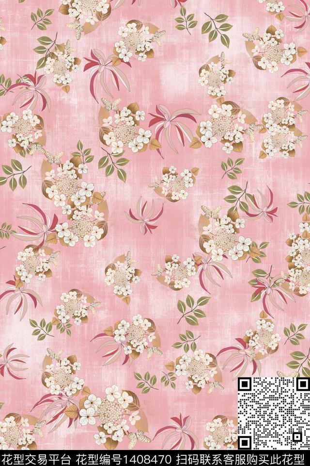 连衣裙花卉小碎花传统印花华亿平台下载（图片编号: 1408470） - 瓦栏（Walan）