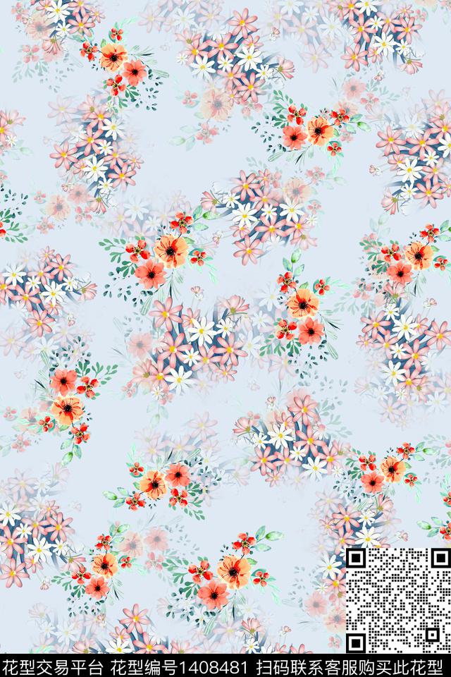 连衣裙花卉小碎花传统印花华亿平台下载（图片编号: 1408481） - 瓦栏（Walan）