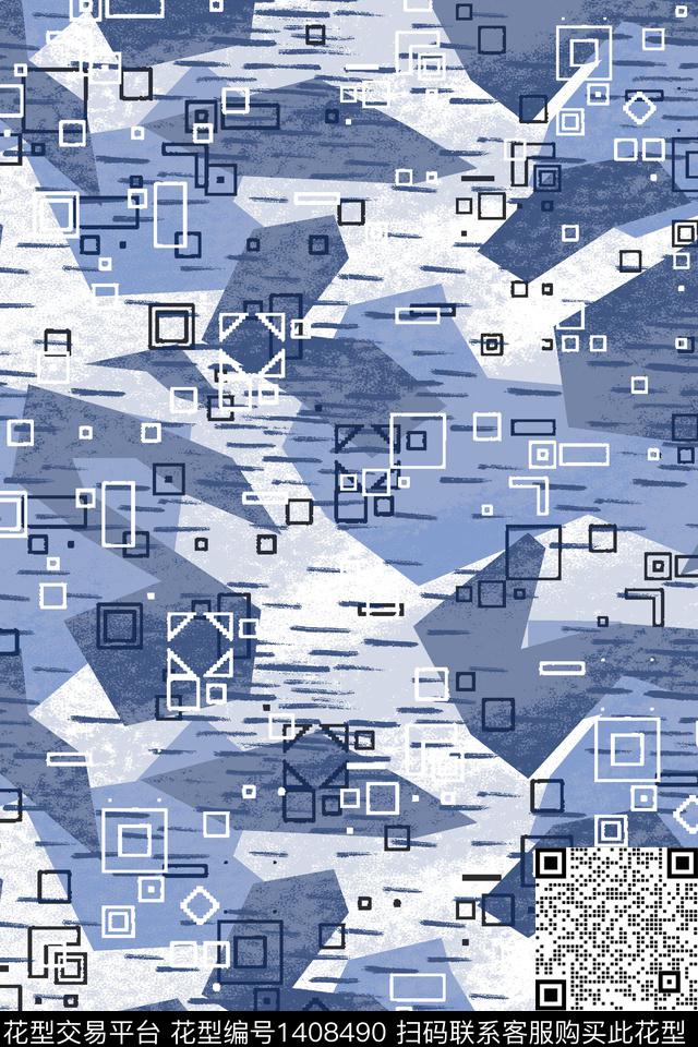 几何简约肌理数码印花华亿平台下载（图片编号: 1408490） - 瓦栏（Walan）