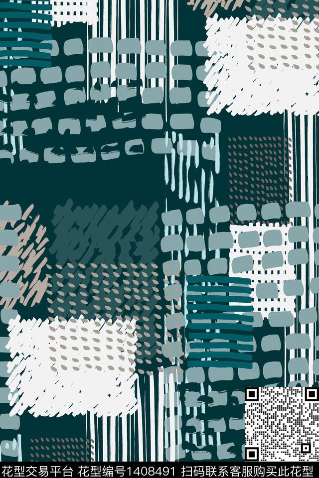 几何简约肌理数码印花华亿平台下载（图片编号: 1408491） - 瓦栏（Walan）