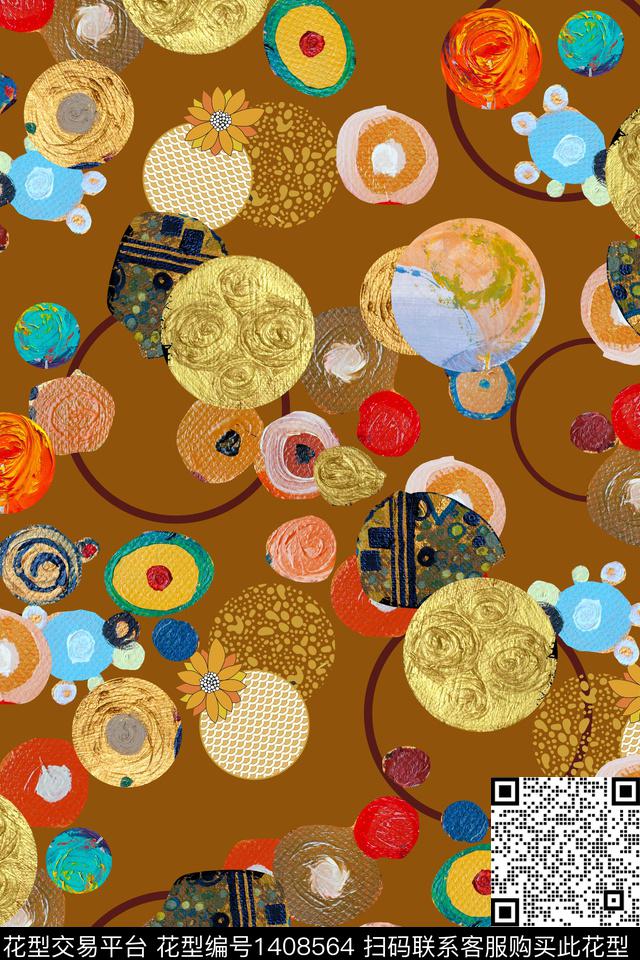 几何满版散花中老年数码印花华亿平台下载（图片编号: 1408564） - 瓦栏（Walan）