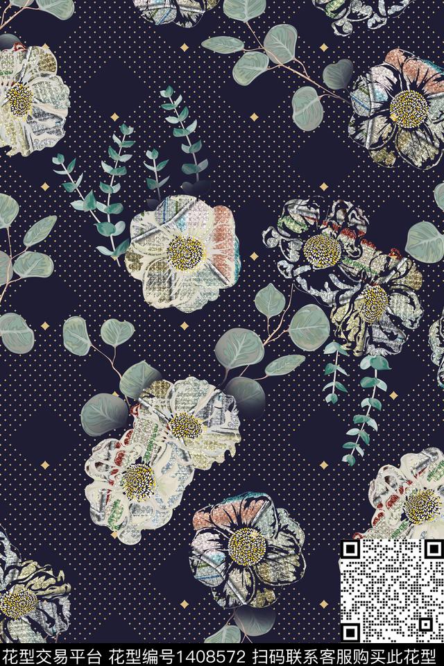 花卉中老年满版散花数码印花华亿平台下载（图片编号: 1408572） - 瓦栏（Walan）