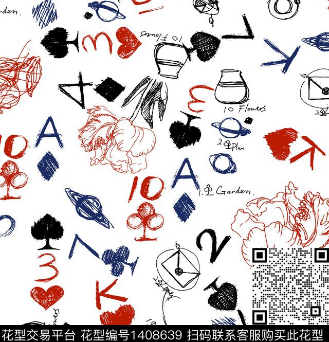 字母男装满版花传统印花华亿平台下载（图片编号: 1408639） - 瓦栏（Walan）