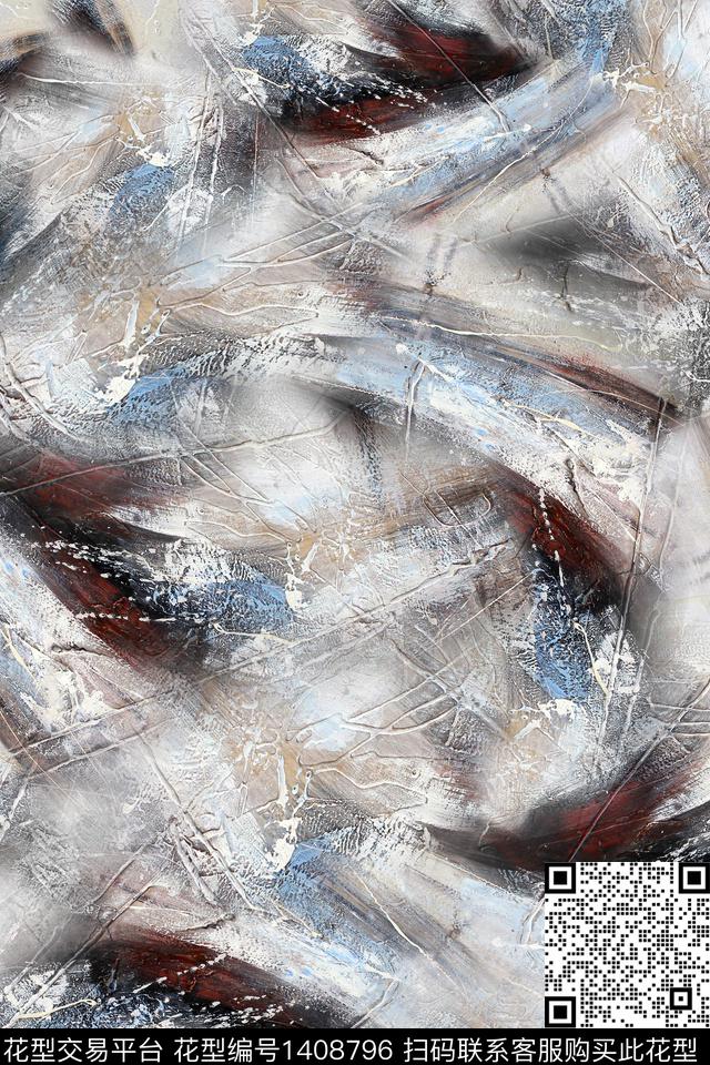 时尚肌理真丝数码印花华亿平台下载（图片编号: 1408796） - 瓦栏（Walan）