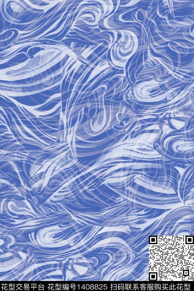 肌理扎染华亿平台大牌风数码印花华亿平台下载（图片编号: 1408825） - 瓦栏（Walan）