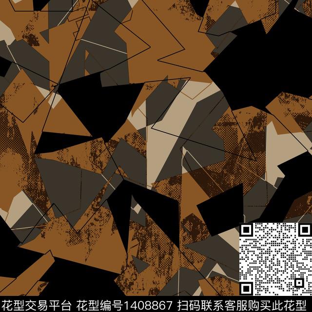 几何男装满版花大牌风传统印花华亿平台下载（图片编号: 1408867） - 瓦栏（Walan）