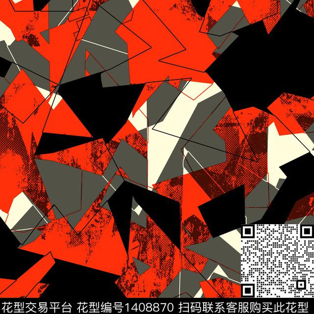 几何男装满版花大牌风传统印花华亿平台下载（图片编号: 1408870） - 瓦栏（Walan）