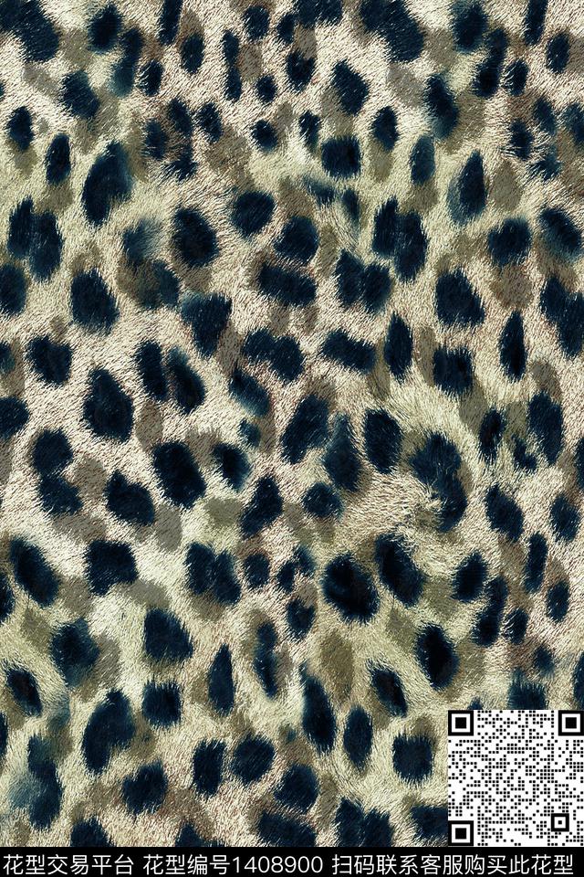 肌理豹纹抽象花卉数码印花华亿平台下载（图片编号: 1408900） - 瓦栏（Walan）