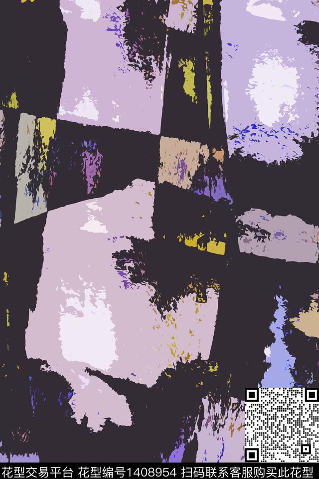 几何男装抽象数码印花华亿平台下载（图片编号: 1408954） - 瓦栏（Walan）