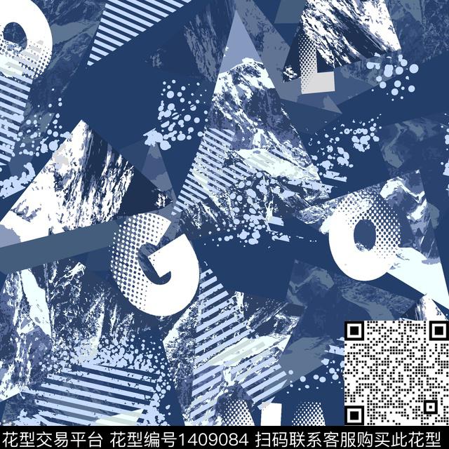 几何字母肌理数码印花华亿平台下载（图片编号: 1409084） - 瓦栏（Walan）