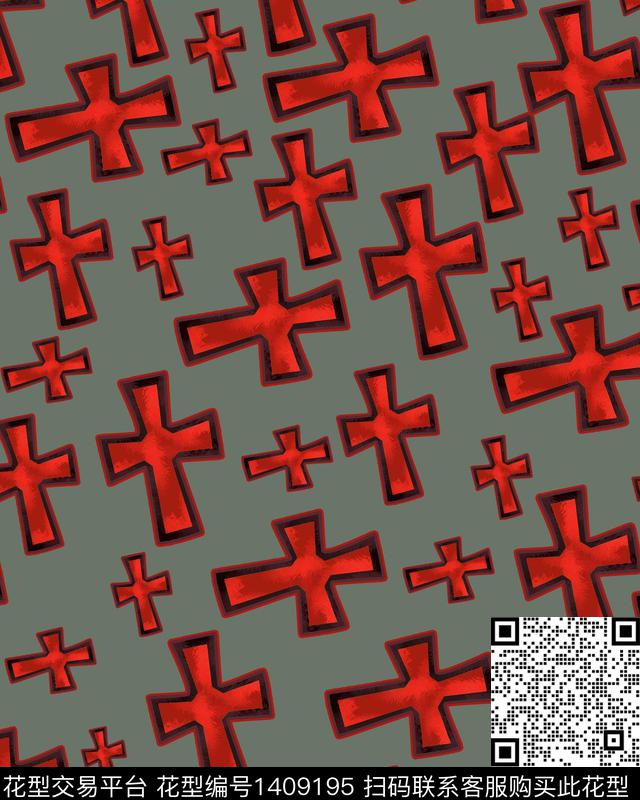 几何大牌风满版散花数码印花华亿平台下载（图片编号: 1409195） - 瓦栏（Walan）