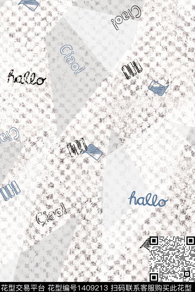 男装满版花字母肌理数码印花华亿平台下载（图片编号: 1409213） - 瓦栏（Walan）