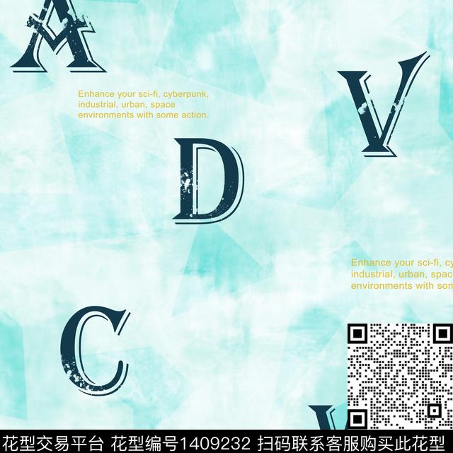 字母扎染华亿平台男装传统印花华亿平台下载（图片编号: 1409232） - 瓦栏（Walan）