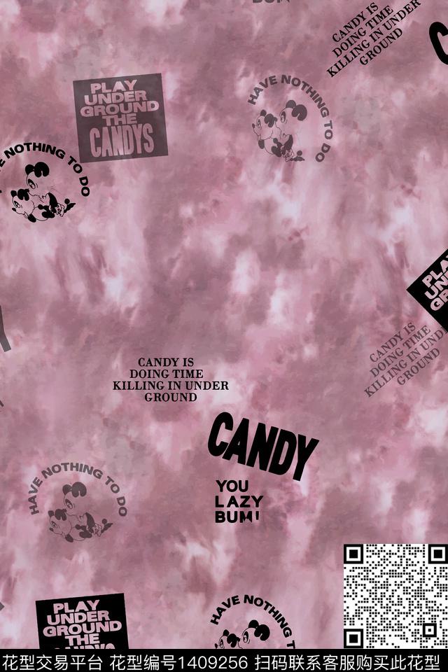 男装卡通字母数码印花华亿平台下载（图片编号: 1409256） - 瓦栏（Walan）