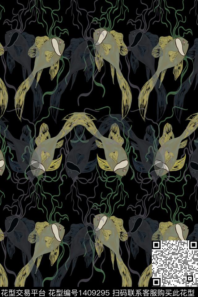 男装抽象审数码印花华亿平台下载（图片编号: 1409295） - 瓦栏（Walan）