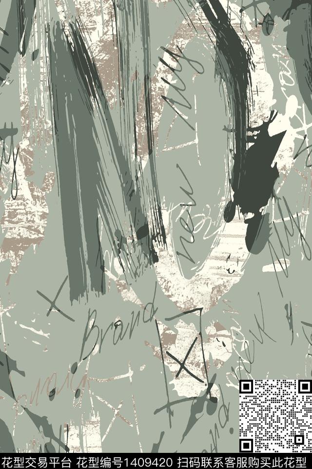 几何男装满版花字母传统印花华亿平台下载（图片编号: 1409420） - 瓦栏（Walan）