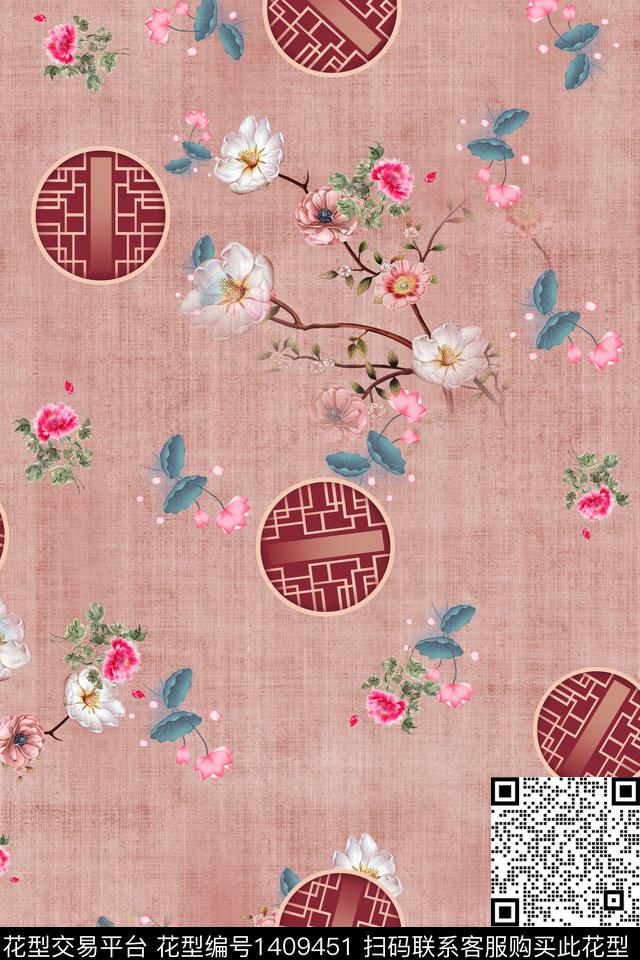 女装棉麻中国风传统印花华亿平台下载（图片编号: 1409451） - 瓦栏（Walan）