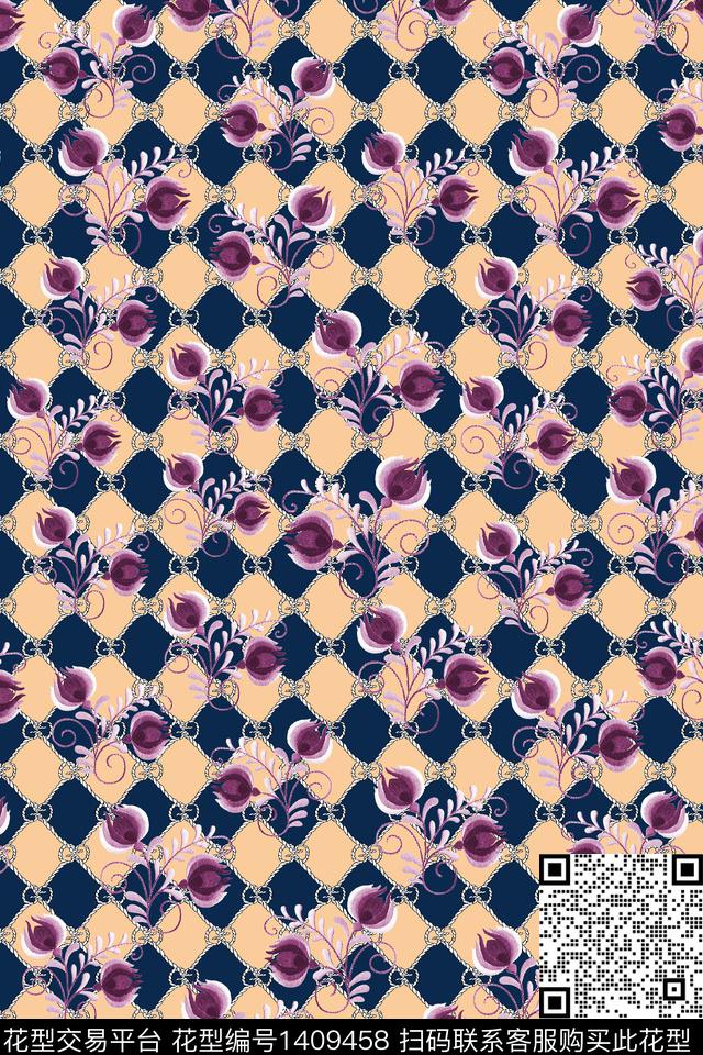 几何女装大牌风数码印花华亿平台下载（图片编号: 1409458） - 瓦栏（Walan）