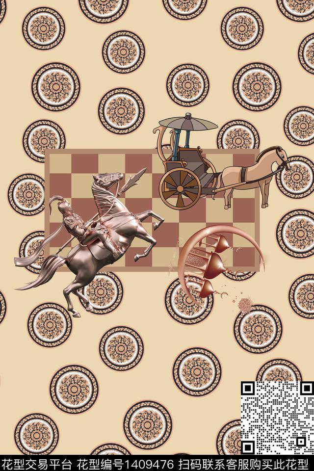 几何女装大牌风数码印花华亿平台下载（图片编号: 1409476） - 瓦栏（Walan）