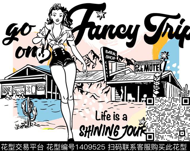 建筑字母胸前独幅数码印花华亿平台下载（图片编号: 1409525） - 瓦栏（Walan）