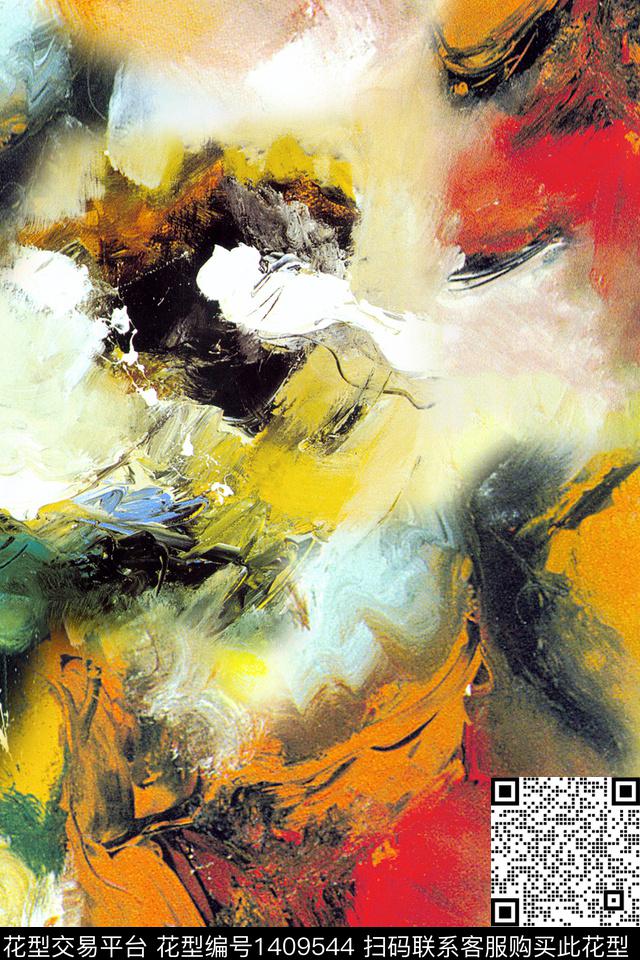 肌理花卉真丝数码印花华亿平台下载（图片编号: 1409544） - 瓦栏（Walan）