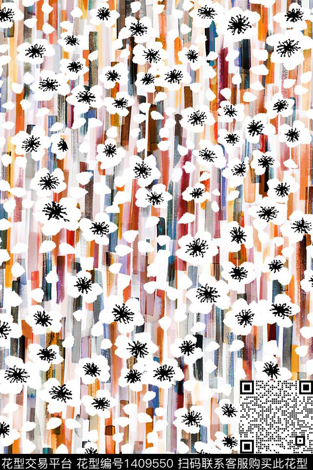 肌理花卉真丝数码印花华亿平台下载（图片编号: 1409550） - 瓦栏（Walan）