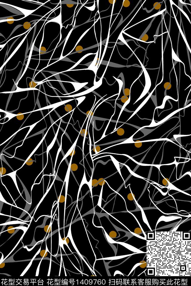 几何抽象花卉大牌风传统印花华亿平台下载（图片编号: 1409760） - 瓦栏（Walan）