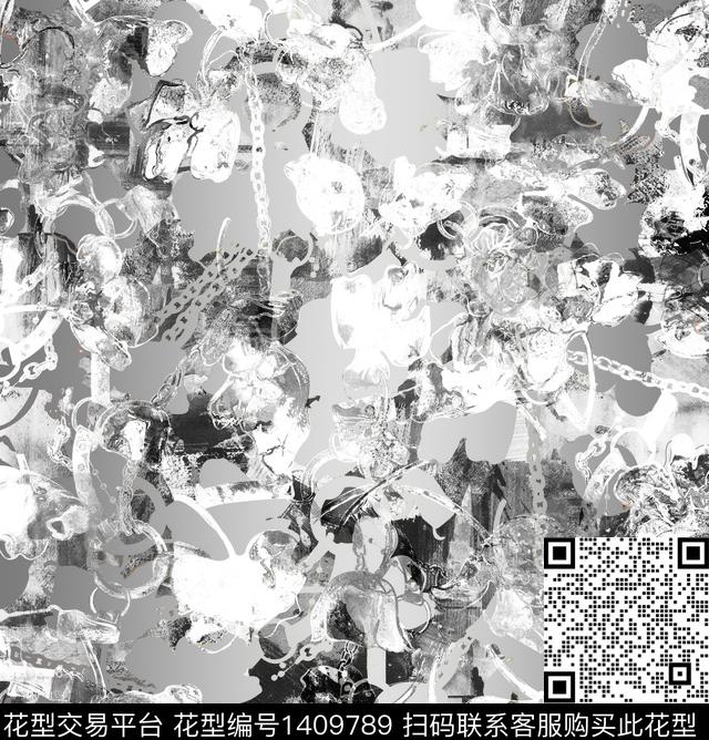 定位花扎染华亿平台花卉数码印花华亿平台下载（图片编号: 1409789） - 瓦栏（Walan）