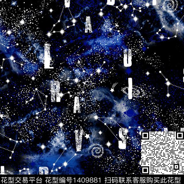 星空字母大牌风数码印花华亿平台下载（图片编号: 1409881） - 瓦栏（Walan）