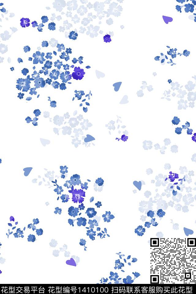 花卉大牌风小清新数码印花华亿平台下载（图片编号: 1410100） - 瓦栏（Walan）