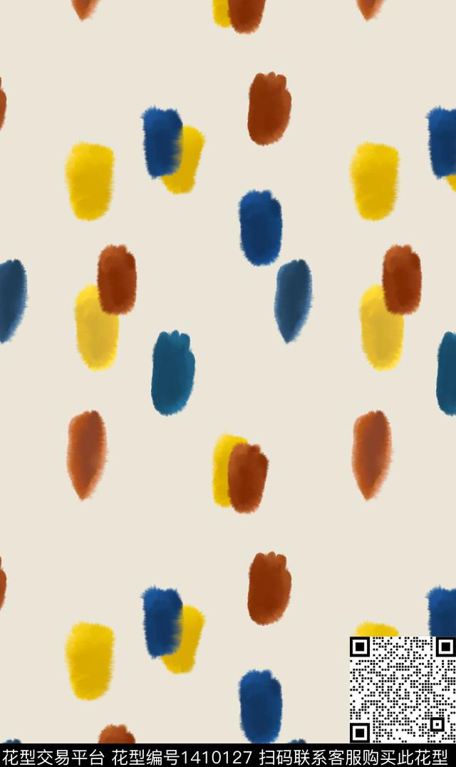 涂鸦简约水彩数码印花华亿平台下载（图片编号: 1410127） - 瓦栏（Walan）