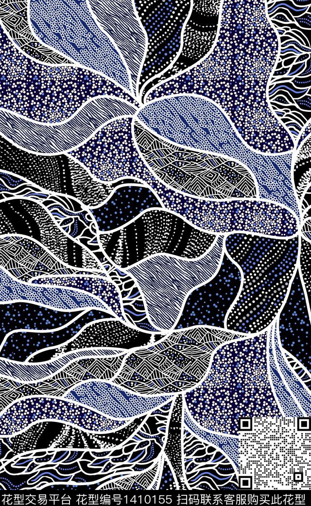 几何时尚真丝数码印花华亿平台下载（图片编号: 1410155） - 瓦栏（Walan）
