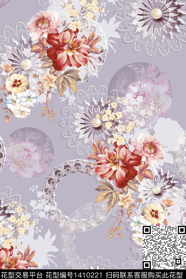 线条奢华渐变数码印花华亿平台下载（图片编号: 1410221） - 瓦栏（Walan）