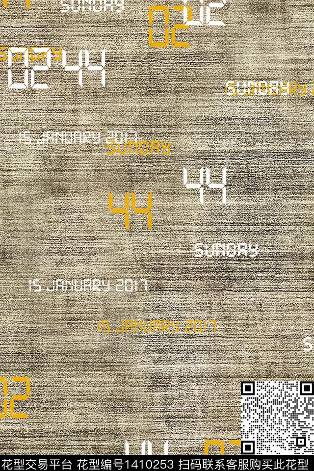 男装满版花字母肌理数码印花华亿平台下载（图片编号: 1410253） - 瓦栏（Walan）