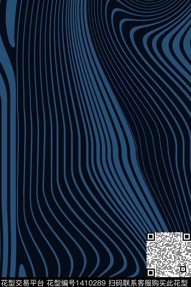 线条渐变波浪纹传统印花华亿平台下载（图片编号: 1410289） - 瓦栏（Walan）