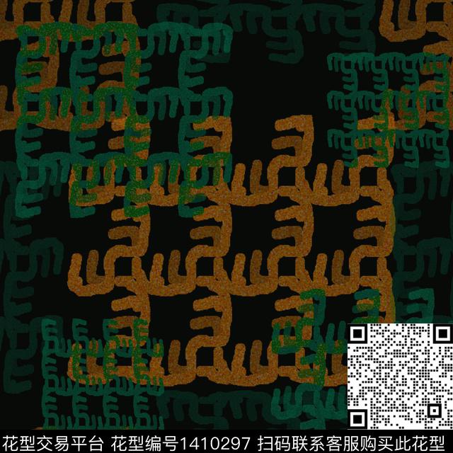 几何字母大牌风传统印花华亿平台下载（图片编号: 1410297） - 瓦栏（Walan）